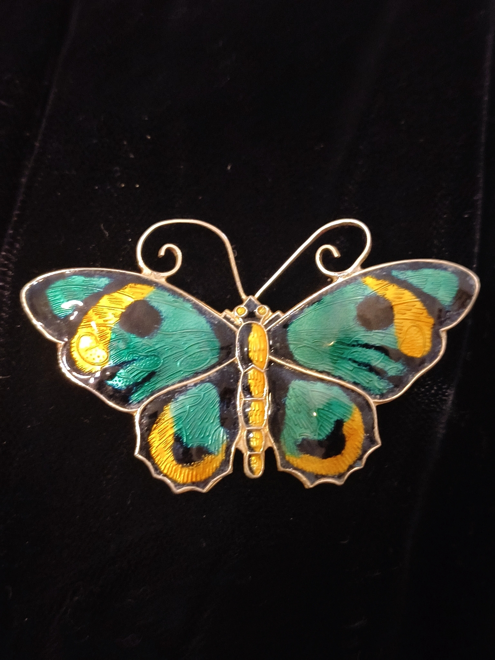 David Andersen Norway Sterling 925 Enamel Butterfly Brooch